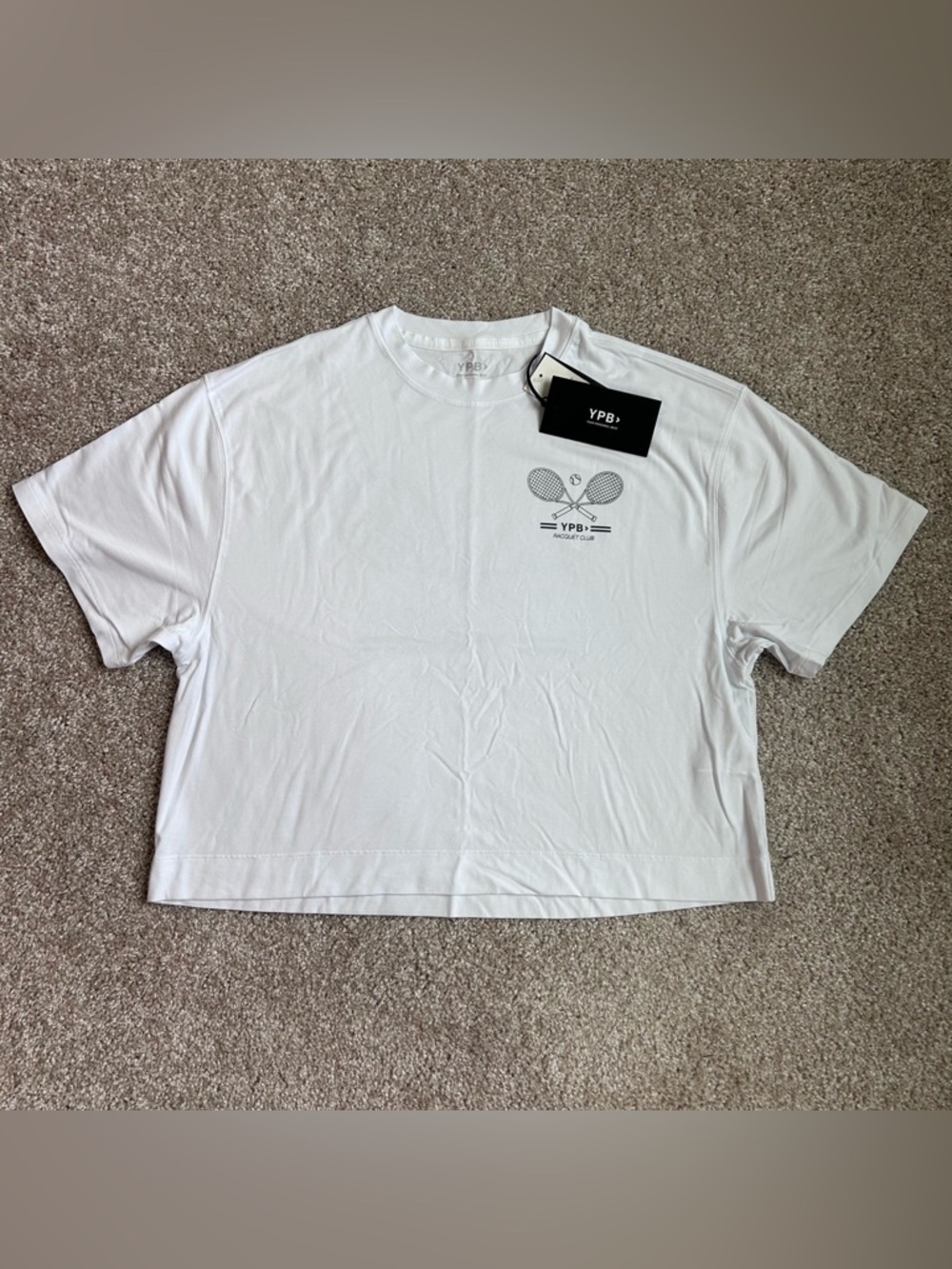 NWT YPB Abercrombie & Fitch Racquet Club Cropped Graphic Tee - Extra Small